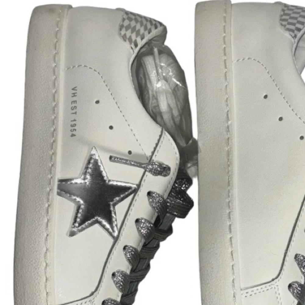 Vintage Havana Sneakers White Silver Shimmer Star Slip On Carla Women’s Size 8.5